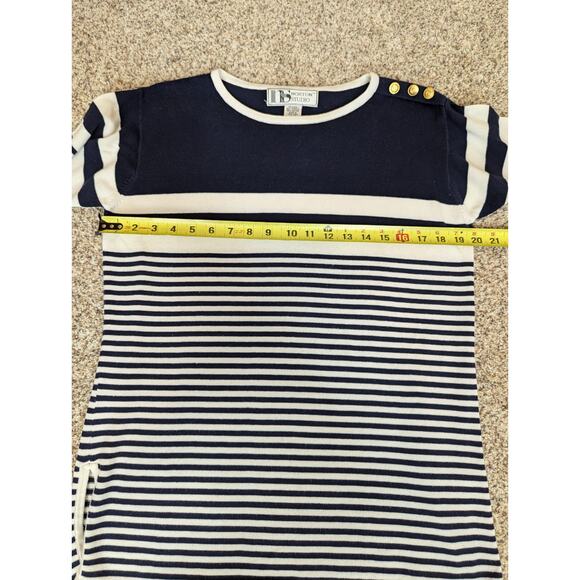 Vintage Norton Studio Sweater Women's Small Navy White Breton Striped Nautical - Picture 7 of 9